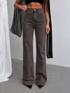 Kadın Yüksek Bel Wide Leg Jean Pantolon Düz Kesim Bol Paça Kot Pantolon
