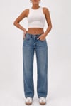 Kadın Yüksek Bel Wide Leg Jean Pantolon Geniş Paça Düz Kesim Kot