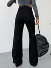 Kadın Yüksek Bel Wide Leg Jean Pantolon Düz Kesim Bol Paça Denim