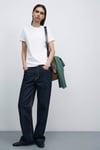 Kadın Yüksek Bel Wide Leg Jean Pantolon Bol Paça Jean Pantolon