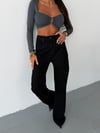 Kadın Yüksek Bel Wide Leg Jean Pantolon Düz Kesim Bol Paça Denim