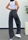 Kadın Yüksek Bel Yıpratmalı Salaş Denim Pantolon