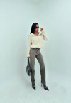 Koyu Gri Straight Fit Denim Pantolon
