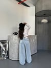 l Wide Leg Jean Pantolon Transparan Detaylı Bol Paça Denim