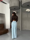 Ön Yırtmaçlı Cepli Uzun Denim Etek