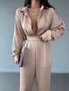 Oversize Düşük Omuz Gömlek ve Havuç Paça Pantolon Set Takım