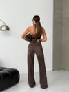 Yıkamalı Geniş Paça Denim Pantolon