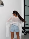 Yüksek Bel %100 Pamuklu Eskitme Detaylı Denim Şort - Premium Jean Shorts
