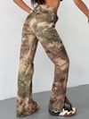 Yüksek Bel Batik Desenli Geniş Paça Jean