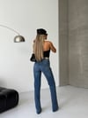 Yüksek Bel Bol Paça  Jean Pantolon