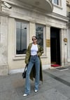 Yüksek Bel Bol ve Geniş Paça Cepli Klasik Lıkralı Denim Pantolon