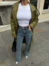 Yüksek Bel Bol ve Geniş Paça Cepli Klasik Lıkralı Denim Pantolon