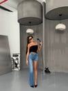 Yüksek Bel Denim Şort Pantolon