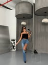 Yüksek Bel Denim Şort Pantolon