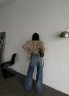 Yüksek Bel Dikiş Detaylı Wide Leg Jean