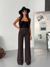 Yüksek Bel Dizleri Yırtık Detaylı Wide Leg Jean