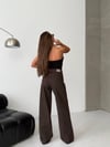 Yüksek Bel Geniş Paça Denim Pantolon