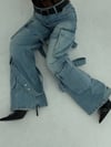 Yüksek Bel Geniş Paça Mavi Jean - Tasarım Kesim Salaş Denim Pantolon