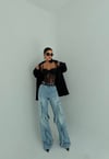 Yüksek Bel Geniş Paça Mavi Jean - Tasarım Kesim Salaş Denim Pantolon