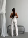 Yüksek Bel Geniş Paça Pamuklu Jean Pantolon