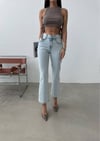 Yüksek Bel Kısa Paça Flare (İspanyol) Jean Pantolon