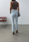 Yüksek Bel Kısa Paça Flare (İspanyol) Jean Pantolon