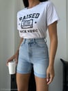 Yüksek Bel Kıvrık Paça Denim Bermuda Pamuklu Kot Şort