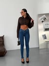 Yüksek Bel Likralı Skinny Jean