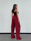 Yüksek Bel Oversize Kesim Bej Palazzo Pantolon