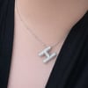 Çelik Ucu Zirkon Bubble Harf Silver Kolye