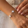 İthal Çelik Yonca Beyaz Silver Bileklik