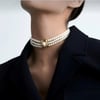 Marka Model 3 Sıra İnci Choker Kolye
