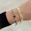 Vip Seri Xuping 18K Rose Kırmızı Baget Taşlı Vintage Bileklik