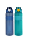 Indigo Viola Matte 1000 ml &  Aquamarin Matte 1000 ml 2in1 Tritan Matara Seti