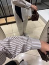  ASEL ASİMETRİK GÖMLEK - KAHVE 