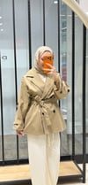 APOLET DETAYLI TRENÇ - CAMEL