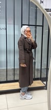 APOLET DETAYLI UZUN TRENÇ - KAHVERENGİ