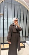APOLET DETAYLI UZUN TRENÇ - KAHVERENGİ