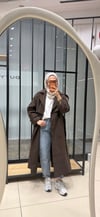 APOLET DETAYLI UZUN TRENÇ - KAHVERENGİ