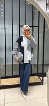 ASEL ASİMETRİK GÖMLEK - LACİVERT