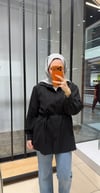 BELİ BAĞLAMALI BÜRÜMCÜK TUNİK - SİYAH