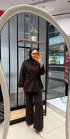 BELİ BAĞLAMALI GABARDİN CEKET - KAHVE