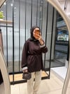 ÇİZGİLİ OVERSİZE SWEAT - KAHVE