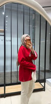 ÇİZGİLİ OVERSİZE SWEAT - KIRMIZI 