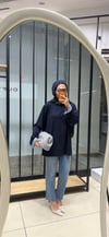 ÇİZGİLİ OVERSİZE SWEAT - LACİVERT
