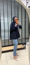 ÇİZGİLİ OVERSİZE SWEAT - LACİVERT