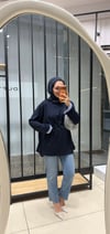 ÇİZGİLİ OVERSİZE SWEAT - LACİVERT