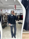 Esnek Kumaş İspanyol Paça Pantolon | Taşlanmış Siyah