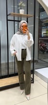 ESNEK KUMAŞ PALAZZO PANTOLON - YEŞİL