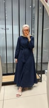 FİSTO UZUN ELBİSE - LACİVERT